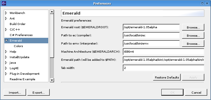 Image preferences